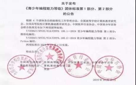 韓端參與起草編制的《青少年編程能力等級》系列團體標準10月25日正式發布！